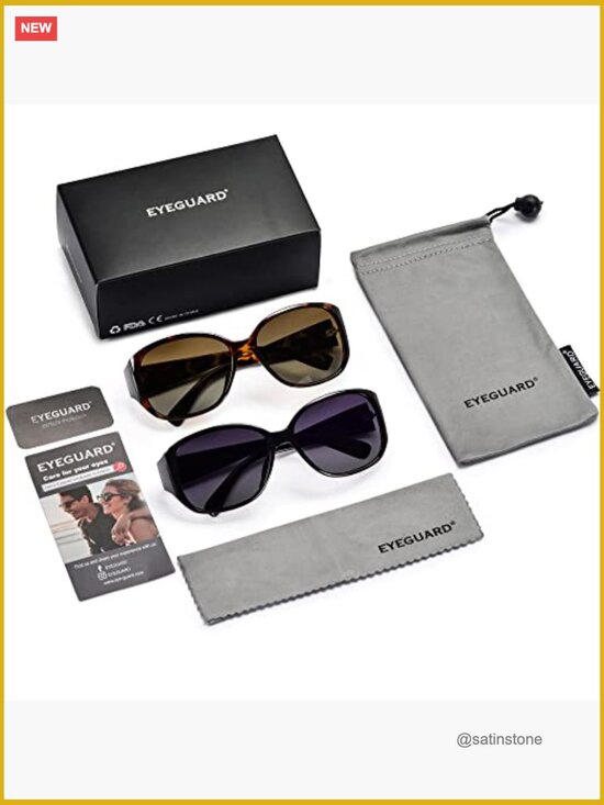 Polarized Sunglasses for Women Retro Vintage Driving UV400 Protection 2 Pack